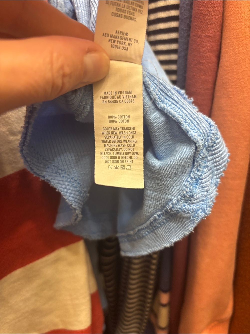 Aerie Light Blue Oversized Ribbed Neck Tee - Picture 6 of 6